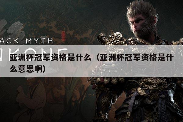 亚洲杯冠军资格是什么（亚洲杯冠军资格是什么意思啊）